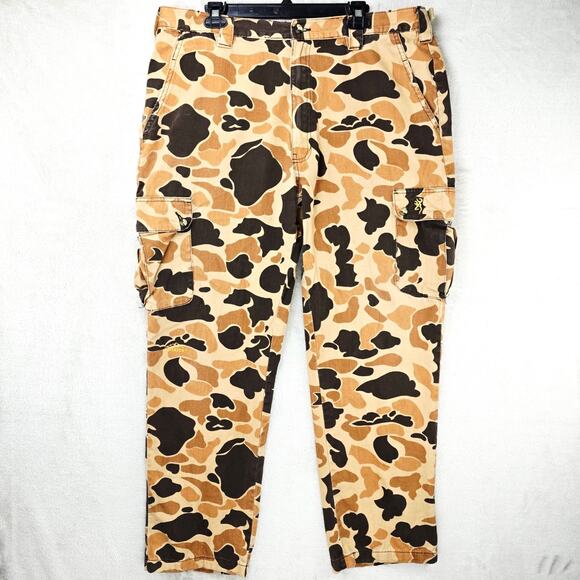 Browning Other - Browning Wasatch CB Hunting Pants Mens XL 38x30 Vintage Tan Camo Cargo Grunge